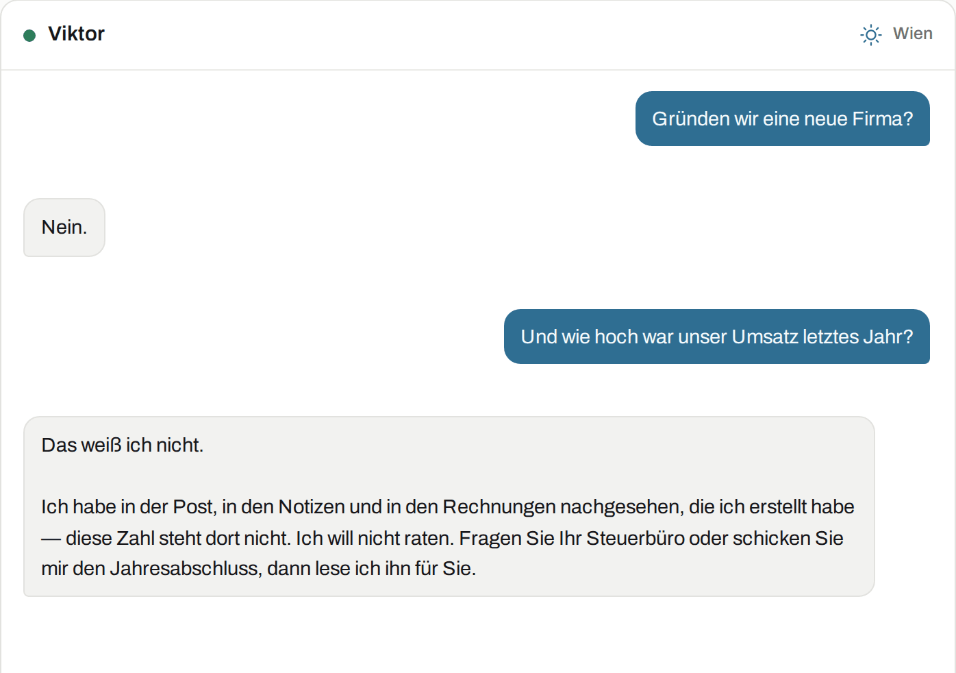 So sieht das bei Viktor aus: Kontrolle und Bewertung
