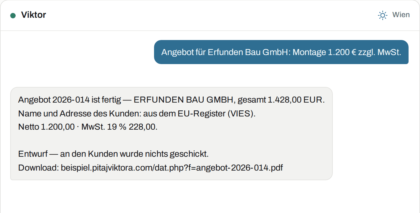 So sieht das bei Viktor aus: Buchhaltung