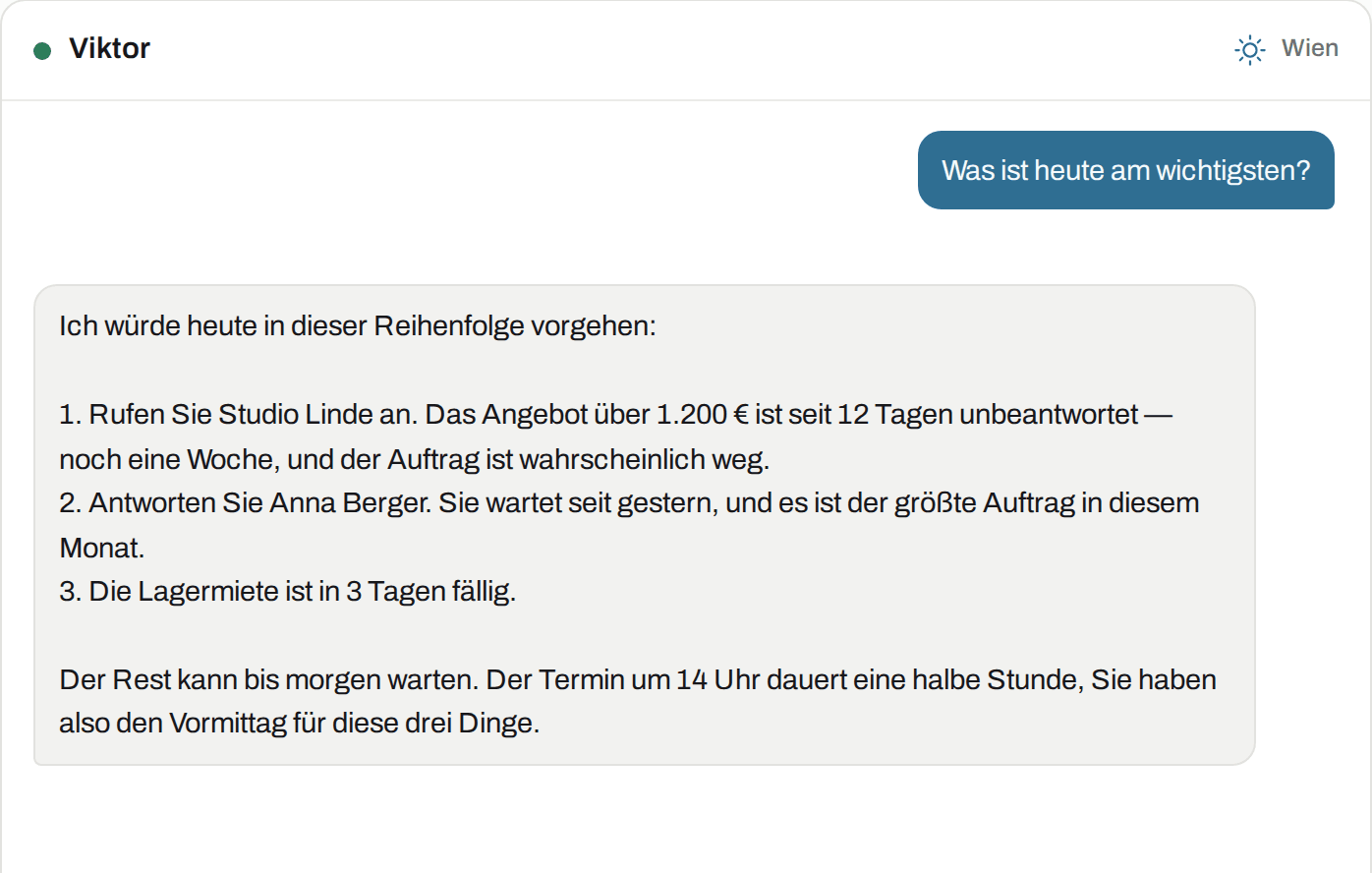 So sieht das bei Viktor aus: Berater