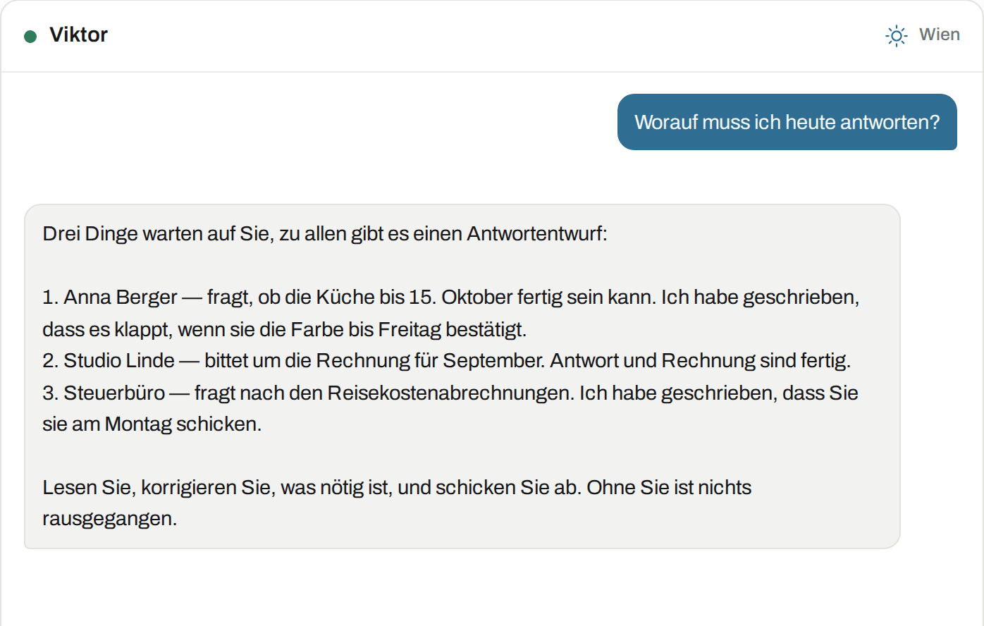 So sieht das bei Viktor aus: Sekretariat