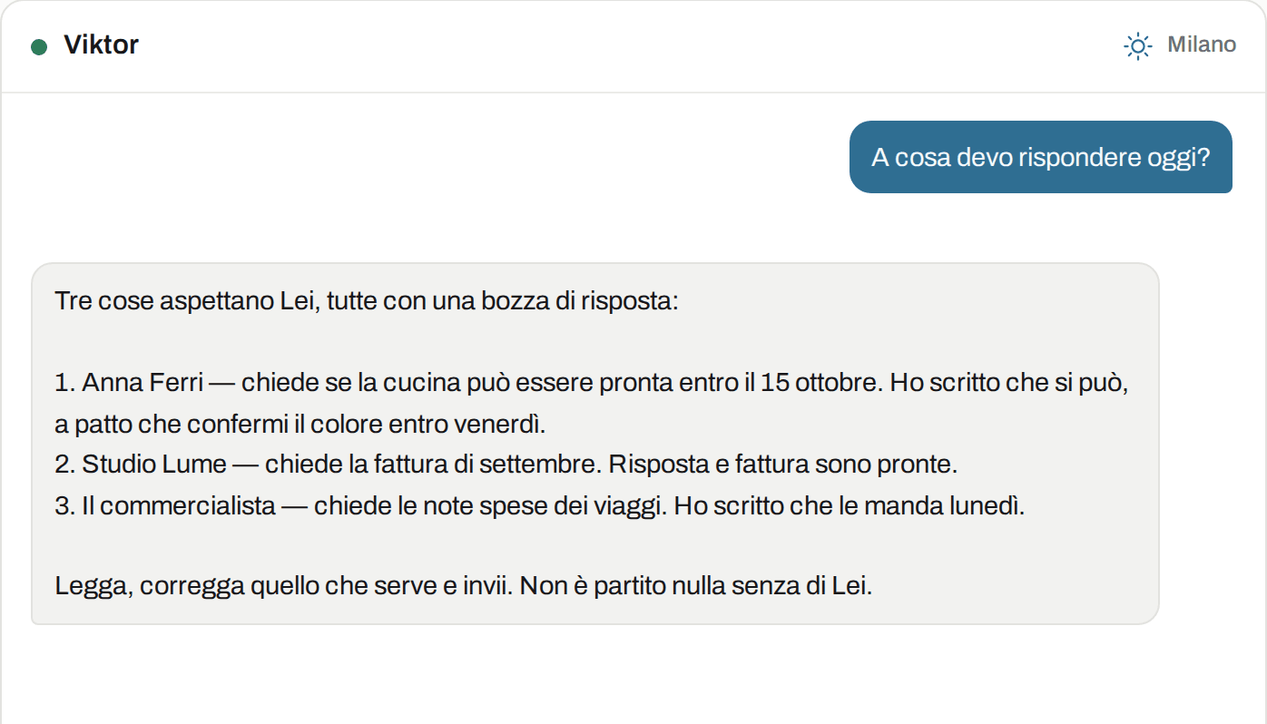 Ecco come appare in Viktor: Segreteria