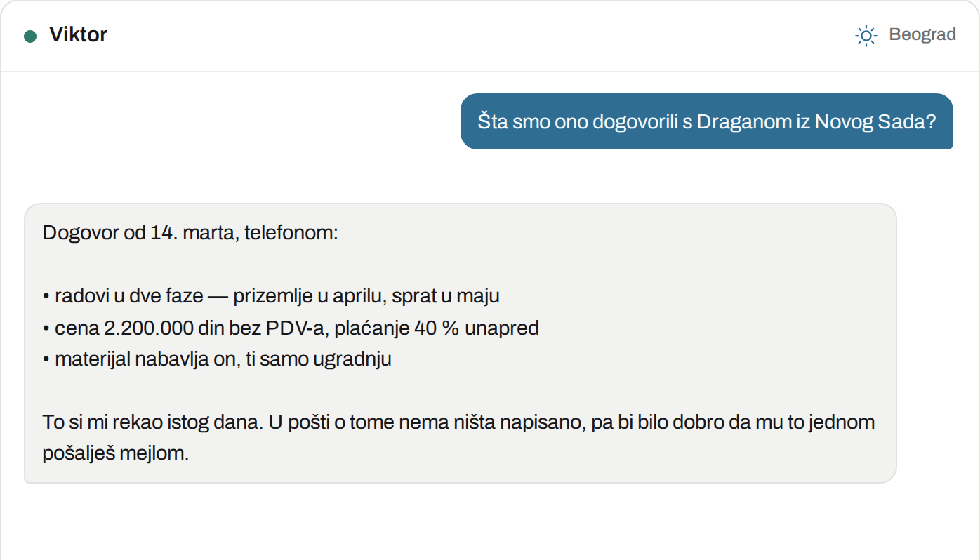 Ovako to izgleda u Viktoru: Arhivar