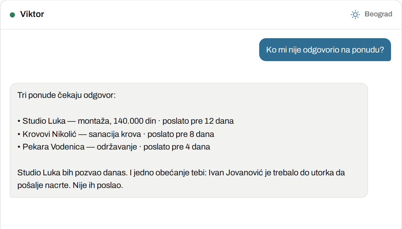 Ovako to izgleda u Viktoru: Koordinator