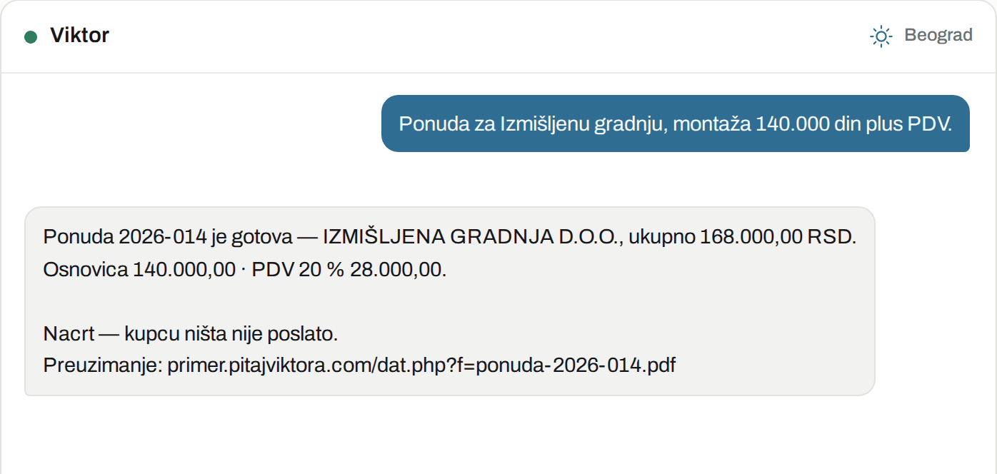 Ovako to izgleda u Viktoru: Računovodstvo