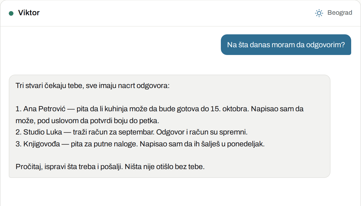 Ovako to izgleda u Viktoru: Sekretar